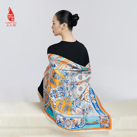 SAINTJOY/上久楷真丝方巾 印花真丝方巾 星语FJS24024 商品图3