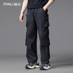 PINLI品立2025夏季新款潮牌户外工装裤男士多口袋直筒休闲长裤潮GD252117312