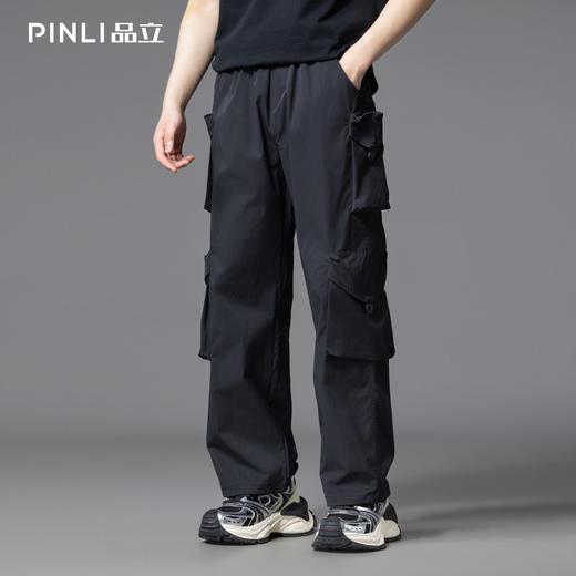 PINLI品立2025夏季新款潮牌户外工装裤男士多口袋直筒休闲长裤潮GD252117312 商品图0