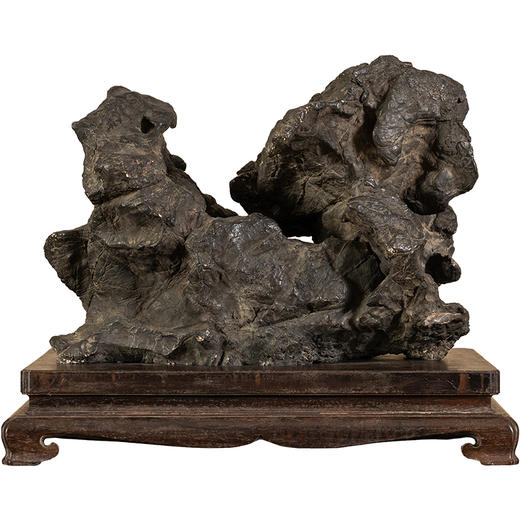 清 灵璧石文房赏石（红木座） 商品图5