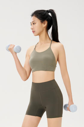 IYOGA秋冬瑜伽运动裹胸女性感遮副乳可拆卸胸垫中度支撑 BRA079