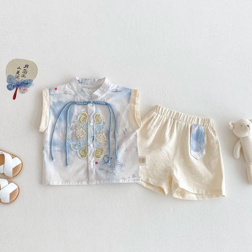 【夏日新款，宝宝中国风爬服~】婴儿刺绣包屁衣2025新款 夏季宝宝洋气中国风爬服 新生儿水墨画衣服-QQ 商品图5