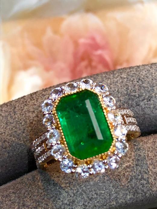 3ct刻面祖母绿戒指 商品图1