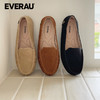 EVERAU新款头层磨砂牛皮面亲肤透气经典舒适女士豆豆鞋EA1024 商品缩略图0