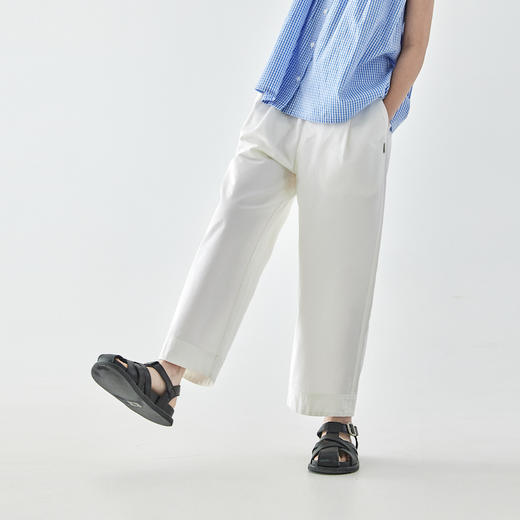 棵初 2025春夏第三波新品白色休闲裤子876K256052CD 商品图2
