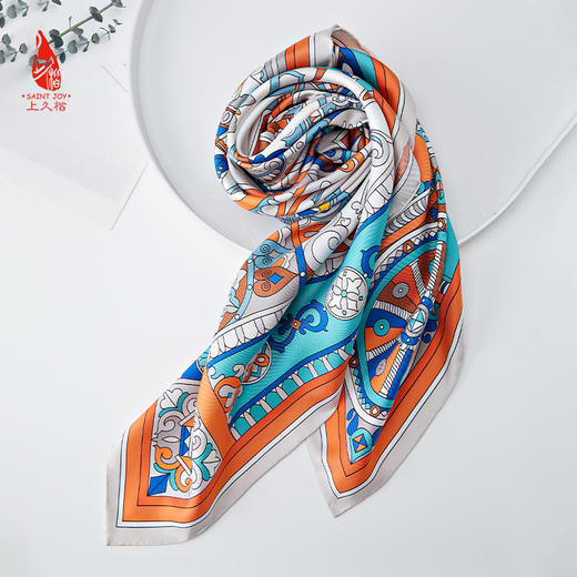 SAINTJOY/上久楷真丝方巾 印花真丝方巾 星语FJS24024 商品图6