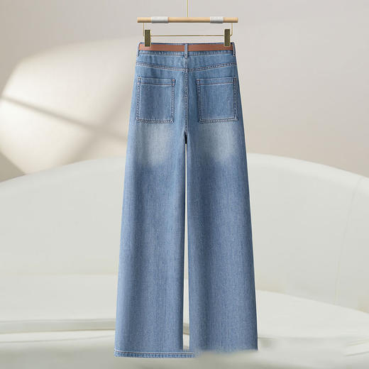 MYX-OZY-2572-L垂感修身通勤时尚牛仔裤宽松显瘦窄版阔腿裤春季新款休闲直筒裤 商品图2