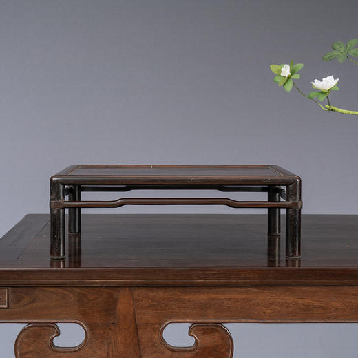 清 红木罗锅枨圆包圆方形器座 商品图0