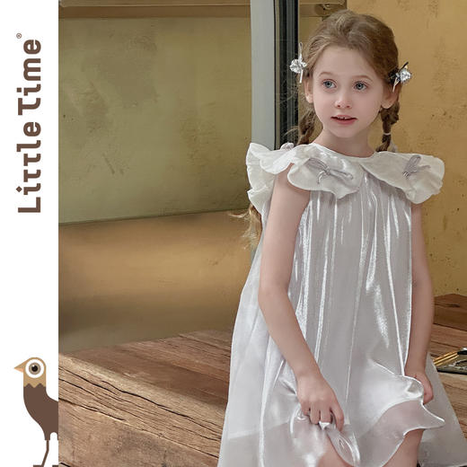 Little time女童连衣裙夏装2025新款儿童娃娃领公主裙流光背心 商品图1