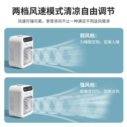 【加湿冷风扇，降温神器！】家用小型空调扇便携式制冷喷雾冷风机加湿电风扇桌面移动冷风扇，只吹冷风的风扇， 降温补水一个搞定！ 商品图3