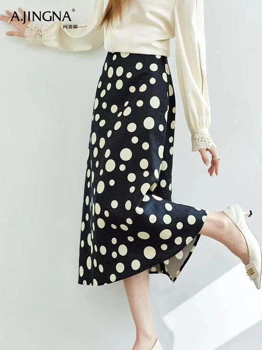 【高阶衣橱】阿菁娜轻盈飘逸女性魅力优雅A字半身裙F30C213050 商品图4