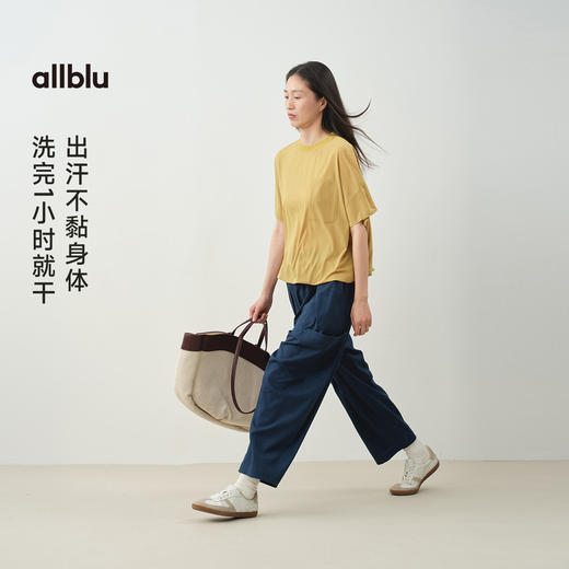 【夏Vol.1】allblu女装“有透气微孔更凉爽”25夏【OO布短袖T恤】短袖轻盈ZY 商品图2