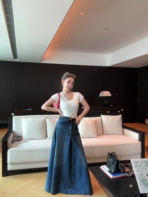 [ PIAN AI ] 冷小姐# 自带大女主气场的 A字型大摆牛仔长款半裙 商品图5