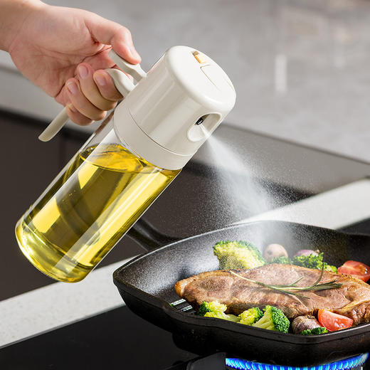 美丽雅油壶 厨房倒油喷油壶雾化玻璃油壶自动开合家用不挂油 550ml 商品图1