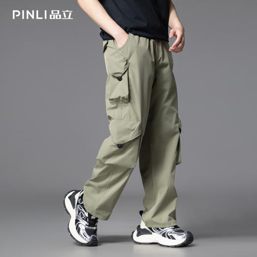 PINLI品立2025夏季新款潮牌户外工装裤男士多口袋直筒休闲长裤潮GD252117312 商品图5