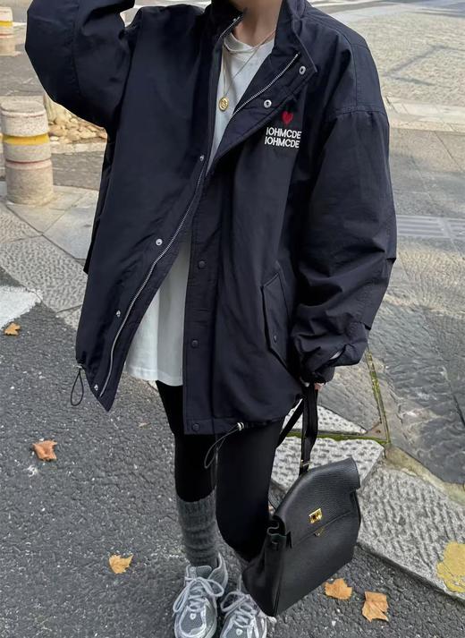 太划算了！！8890款休闲宽松版-爱心刺绣立领夹棉中厚冲锋衣外套-喜出 商品图2