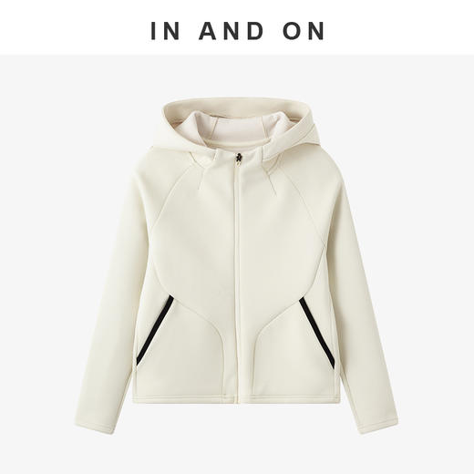 55018   IN AND ON 轻量漫氧 加绒空气层带帽拉链卫衣外套 商品图1
