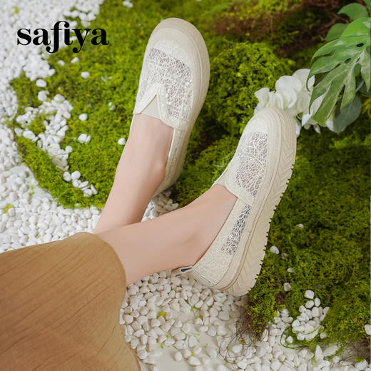 预售10天发|Safiya/索菲娅2025春夏百搭懒人编织透气休闲蕾丝渔夫鞋SFD1112193 商品图2