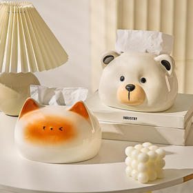 摩登主妇陶瓷纸巾盒客厅家用轻奢高档2025新款创意可爱桌面抽纸盒