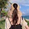 【舒适百搭！轻松戴出时尚感】夏季女时尚黑胶大帽檐防晒帽户外防紫外线遮阳帽显脸小空顶太阳帽。ry 商品缩略图2