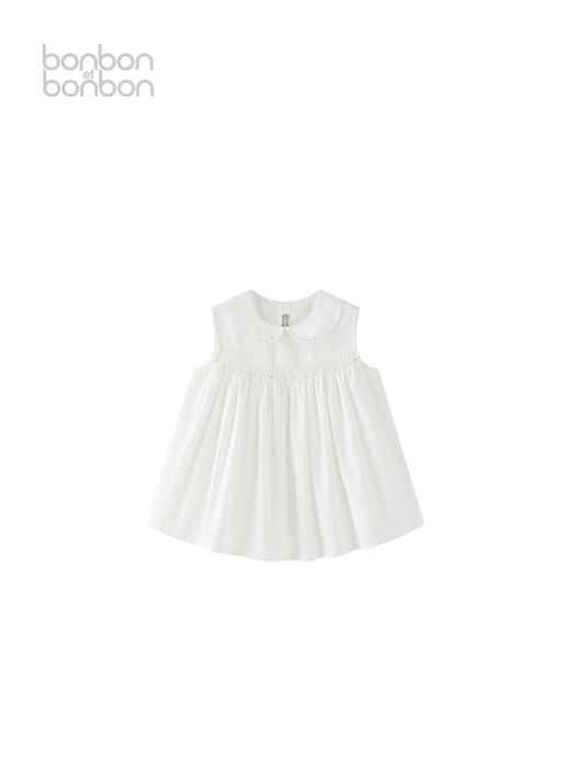 缩褶细节无袖上衣 商品图1