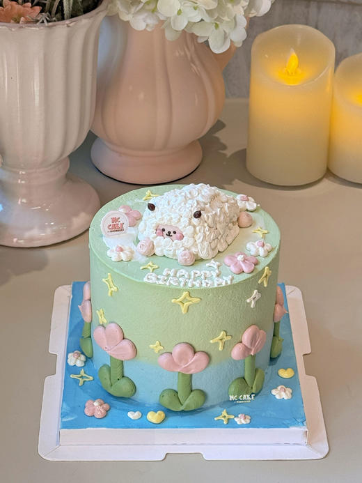 春日|趴趴羊立体手绘裱花蛋糕 商品图1
