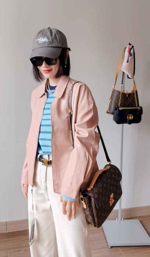 商场同步绵羊皮小翻领利落皮夹克 商品图9