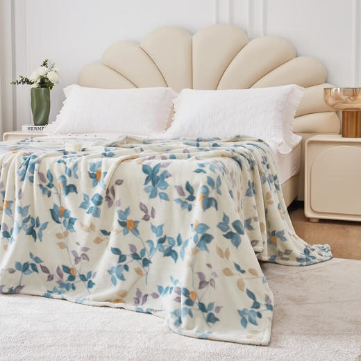 梦洁亲肤牛奶绒毯：杏花春雨1010589019 商品图1