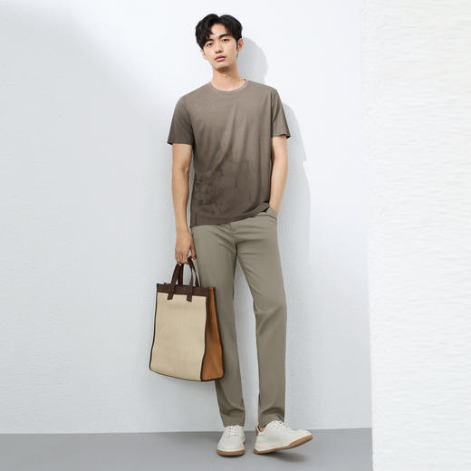 【国风图案款/无缝工艺】柒牌短袖T恤男夏季新款国风印花圆领上衣128T70280 商品图4