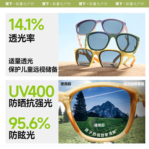 【云粉节】【2件8.5折】6楼蕉下儿童防护墨镜（7-12岁）FF506 商品图3