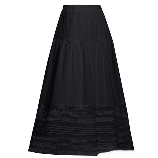 MYX-YZM-6925-L褶皱拼接镂空时尚半身裙松紧腰垂感修身A字裙初夏款中长款半身裙 商品图4