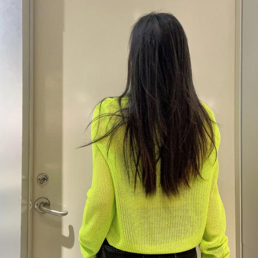 N 圆领小标长袖毛织衫（绿）春季151110020321 商品图1