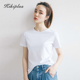 kikiplus高密纯色T恤百搭款高克重T恤清仓特价