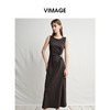 VIMAGE纬漫纪腰部镂空雾灰色无袖收腰显瘦A字连衣裙2025夏季新款V2307912 商品缩略图1