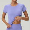 跃牌（呗咪纷纷系列）速干运动短袖女收腰显瘦休闲瑜伽服健身T恤无尺码短袖DX3103 商品缩略图2