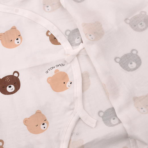 棉果果夏季男童女童5A抗菌防蚊哈衣爬服纱布短袖蝴蝶连体衣M201726225243 商品图3