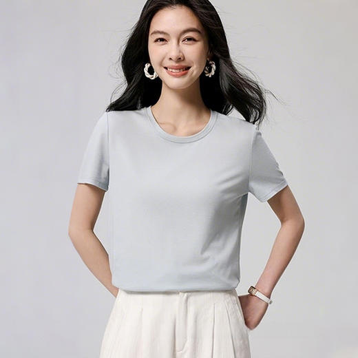 可可澜黛 奥地利兰精莱赛尔冰感T恤 圆领/鹅蛋领 吸湿透气 多色选择 商品图5