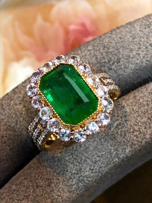 3ct刻面祖母绿戒指 商品图2