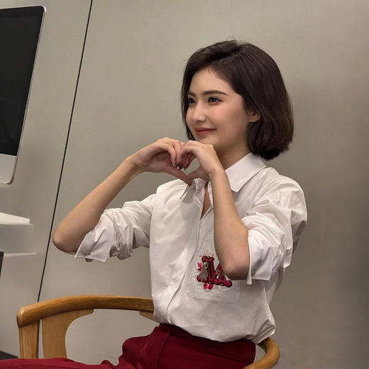 328-7 M家25春夏新品徽标刺绣衬衫 商品图0