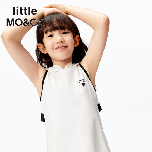 【5F】little MO&Co.防蚊 little moco童装25夏新款女童连帽无袖背心连衣裙 商品图3