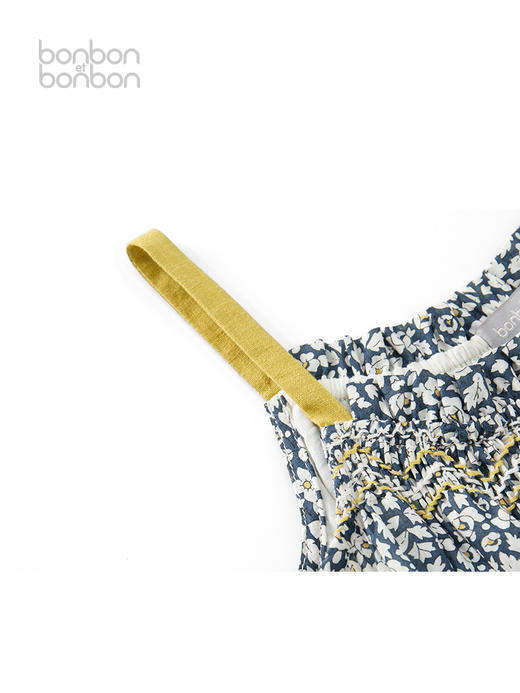 碎花缩褶吊带连衣裙 商品图2