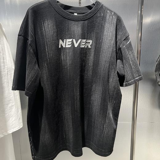 MZ暗条纹印字母短袖T恤（黑）夏季152030010321 商品图3