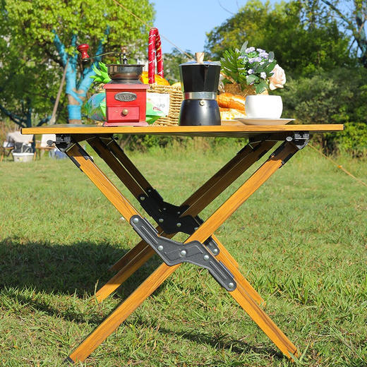 飞图乐（FTLY）露营铝合金蛋卷桌黄木纹大号45*116.5*60CM 商品图2