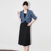 【高货wl】全新升级【铂金会员330/天猫449/差价119】(99000) 洛诗琳时尚复古天丝牛仔上衣收腰显瘦无袖连衣裙两件套 商品缩略图0