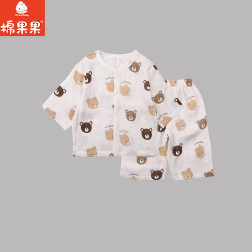 棉果果夏季男童女童5A抗菌防蚊套装纱布对开套装M201304225245 商品图1