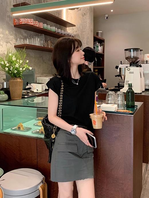 （79元3件 设满减）飞飞袖T恤 | 短袖T恤女夏休闲基础款 显瘦简约宽松百搭上衣【有书私享】 商品图4