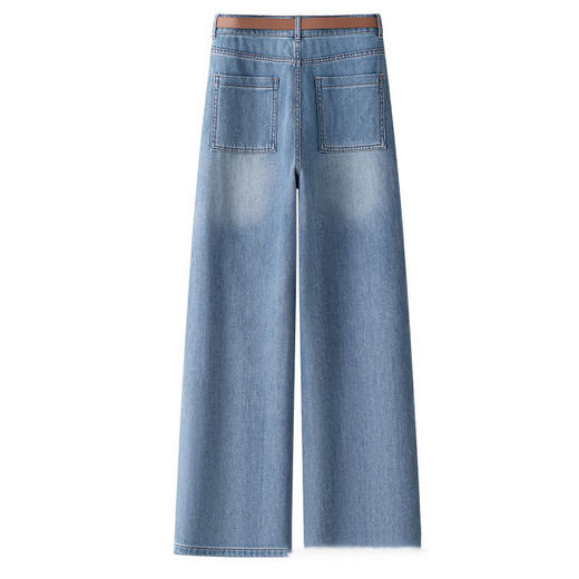 MYX-OZY-2572-L垂感修身通勤时尚牛仔裤宽松显瘦窄版阔腿裤春季新款休闲直筒裤 商品图4