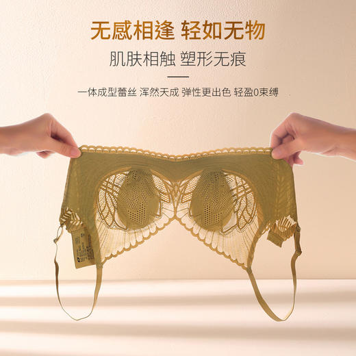 春夏轻奢性感透气蕾丝兔耳杯内衣 乳胶防螨抑菌杯无痕透气内衣 商品图0