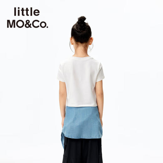 【5F】little MO&Co.抑菌 little moco童装25夏装新款女童修身短袖印花T恤 商品图2