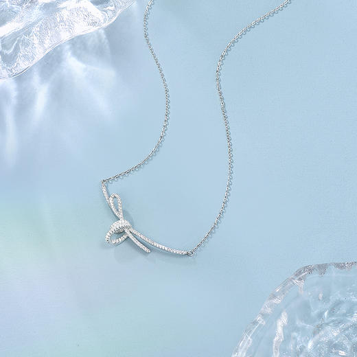 周六福S925银方糖丝带结项链ZLFJ061577★ 商品图6